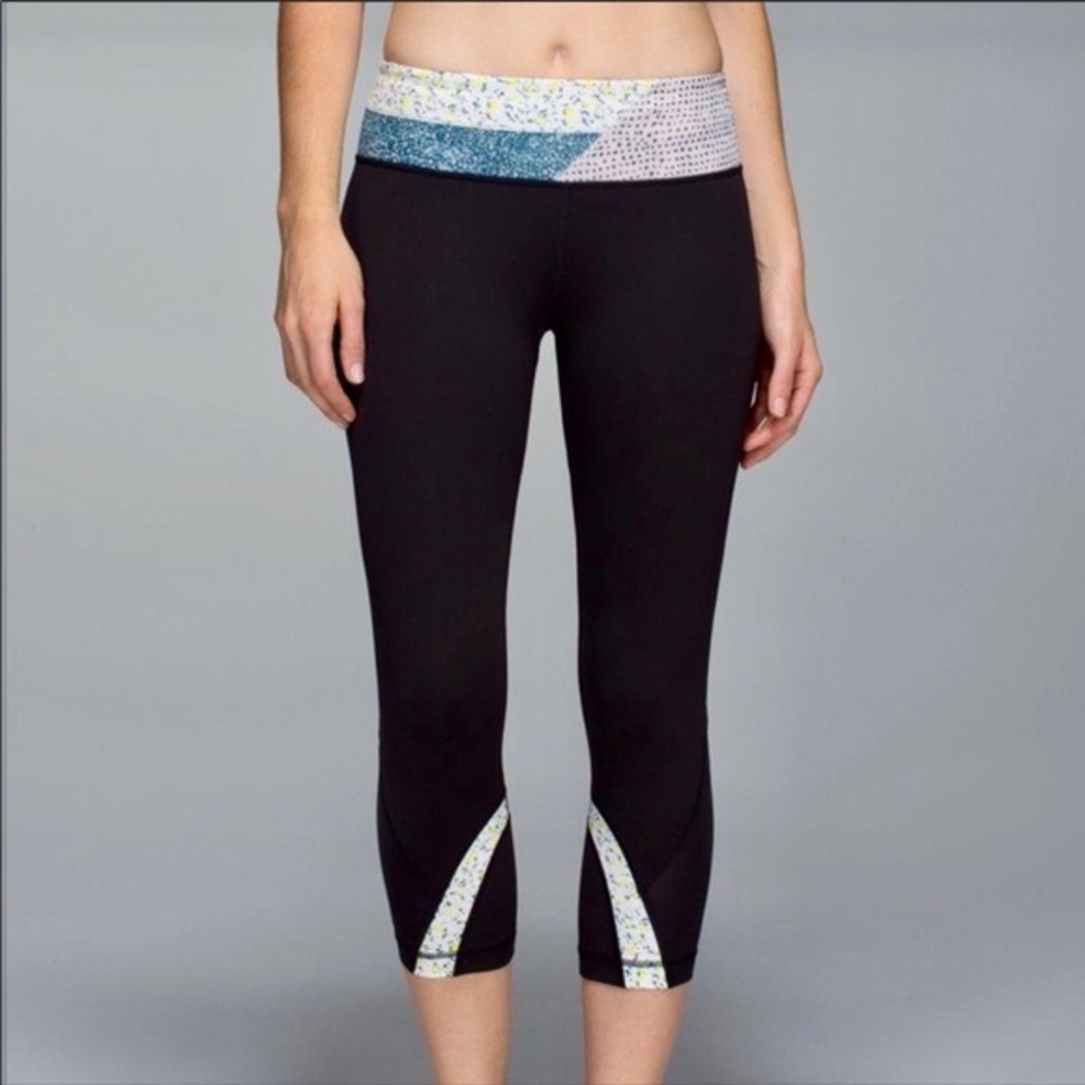Lululemon Run Inspire Crop Leggings Retro Patchwork Size 4